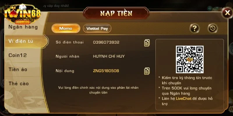 Cách nạp vốn vào tài khoản cược qua phương thức ví điện tử Cách nạp vốn vào tài khoản cược qua phương thức ví điện tử